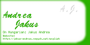 andrea jakus business card